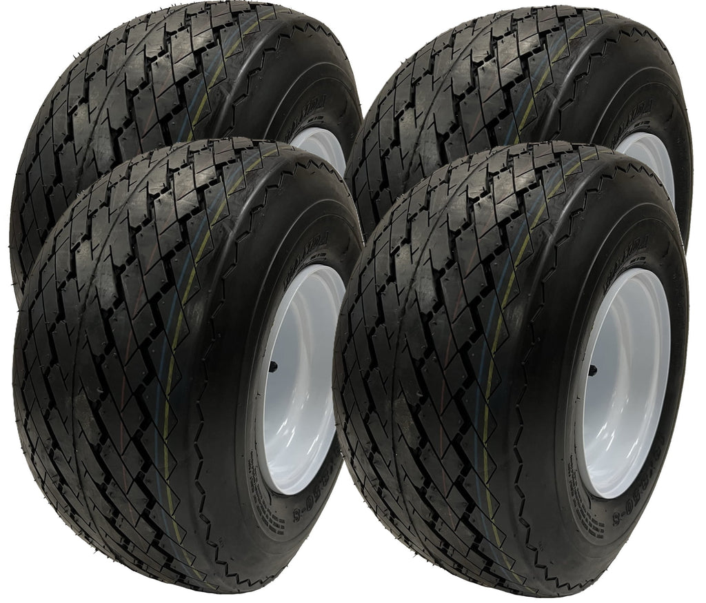 4-Pack 8 18X8.50-8 White Golf Cart Wheels Tires Fit Club Car Yamaha EZGO E-Z-GO