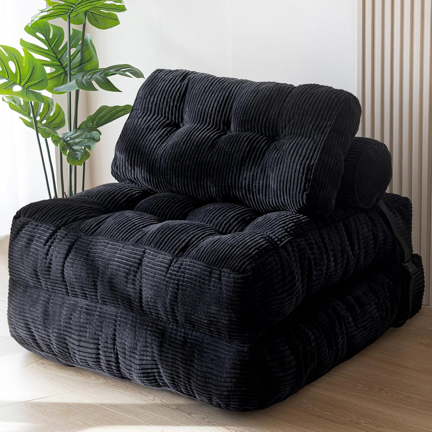 MAXYOYO Folding Sofa Bed Convertible Sleeper Chair with Pillow Foldable Mattress with Back Support