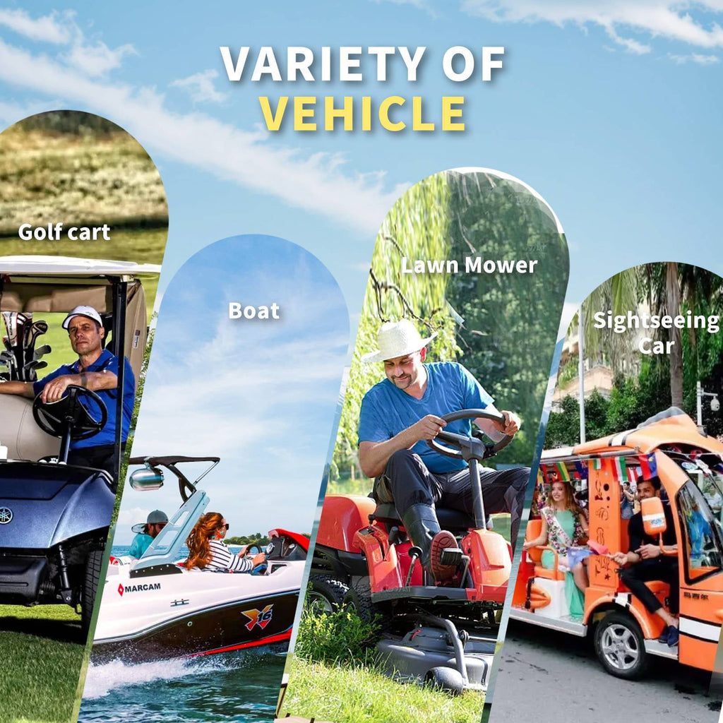 LOSSIGY 36V 100AH Golf Cart Lifepo4 Battery with 36 volt 25A Lithium Charger, Prefect for Trolling Motor, Marine, Boat, Built in 200A Bluetooth BMS, Peak Current 1000A(3-5s), 10 Yrs Lifespan