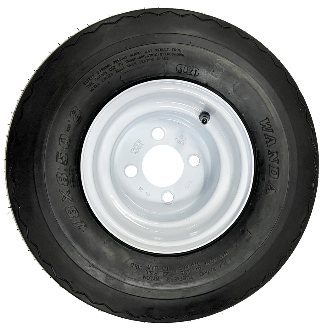4-Pack 8 18X8.50-8 White Golf Cart Wheels Tires Fit Club Car Yamaha EZGO E-Z-GO